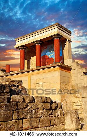 Arthur Evans reconstruction of the Nouth Propylaeum Knossos Minoan archaeological site, Crete View Large Photo Image Stock Photograph - Arthur Evans reconstruction of the Nouth Propylaeum Knossos Minoan archaeological site, Crete. Fotosearch