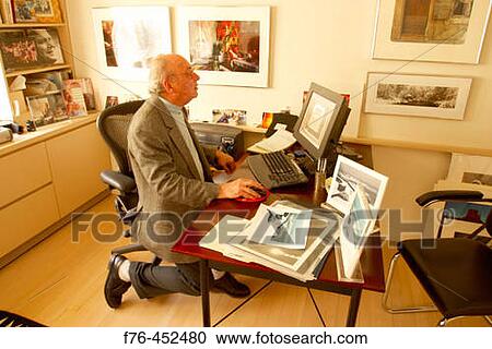 Stock Image - Artist at computer. Fotosearch