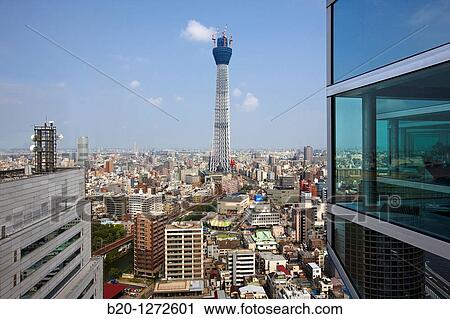 Asahi Beer Tower and Tokyo Sky Tree under construction, Sumida, Asakusa, Tokyo, Japan. View Large Photo Image Stock Image - Asahi Beer Tower and Tokyo Sky Tree under construction, Sumida, Asakusa, Tokyo, Japan.. Fotosearch