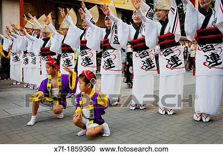 Asakusa Okuyama matsuri, Awaodori festival August Traditional dance Parade next to Senso-ji Temple Tokyo city, Japan, Asia View Large Photo Image Stock Image - Asakusa Okuyama matsuri, Awaodori festival August Traditional dance Parade next to Senso-ji Temple Tokyo city, Japan, Asia. Fotosearch