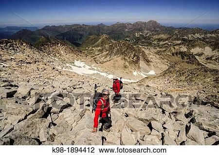 ascent to peak N? ouvielle, 3091 meters, Natural Park Neouvielle, French Pyrenees, Bigorre, France View Large Photo Image Stock Image - ascent to peak N? ouvielle, 3091 meters, Natural Park Neouvielle, French Pyrenees, Bigorre, France. Fotosearch