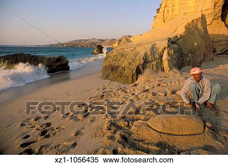 Stock Photography - Asia, Oman, Ras el Hadd, Turtles Beach Reserve, eggs deposition time. Fotosearch