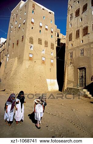 Asia, Yemen, Wadi Hadramaut, Shibam, called the oldest skyscraper city in the world or the Manhattan of the desert, is now a UNESCO World Heritage Site, view View Large Photo Image Stock Image - Asia, Yemen, Wadi Hadramaut, Shibam, called the oldest skyscraper city in the world or the Manhattan of the desert, is now a UNESCO World Heritage Site, view. Fotosearch