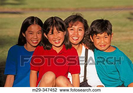 Stock Image - Asian family. Fotosearch