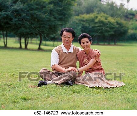 Stock Image - Asian mature couple. Fotosearch