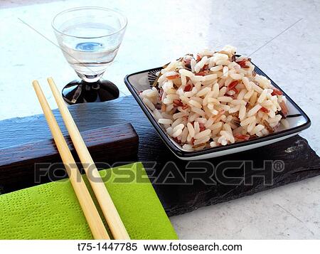Asian rice and sake View Large Photo Image Stock Photography - Asian rice and sake. Fotosearch