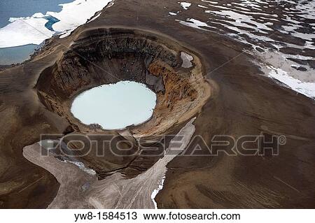 Askja, Stratovolcano located in the remote part of the Central Highlands of Iceland The last eruption of the Askja was in 1961 Oskjuvatn is a large crater lake that fills much of the smaller caldera View Large Photo Image Stock Image - Askja, Stratovolcano located in the remote part of the Central Highlands of Iceland The last eruption of the Askja was in 1961 Oskjuvatn is a large crater lake that fills much of the smaller caldera. Fotosearch