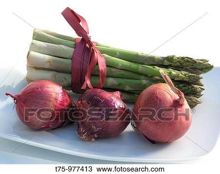 Asparagus and onions View Large Photo Image Stock Image - Asparagus and onions. Fotosearch