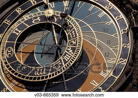 Astronomical clock, Old Town Hall. Prague, Czech Republic View Large Photo Image Stock Photo - Astronomical clock, Old Town Hall. Prague, Czech Republic. Fotosearch