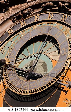 Astronomical clock, Old Town Hall, Prague, Czech Republic. View Large Photo Image Stock Photograph - Astronomical clock, Old Town Hall, Prague, Czech Republic.. Fotosearch