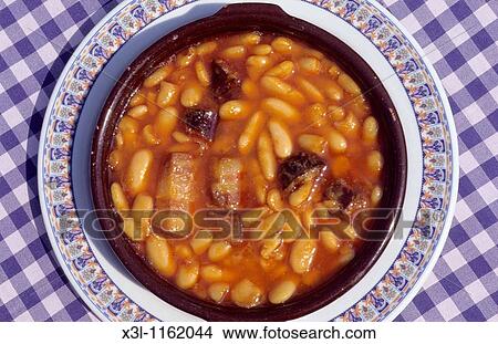 Asturian stew made of beans, pork sausage and bacon Asturias Spain Typical food View Large Photo Image Picture - Asturian stew made of beans, pork sausage and bacon Asturias Spain Typical food. Fotosearch