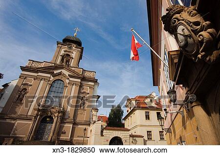 At left Church of St. John of Nepomuk, Kanovnicka Street, very close to Hradcany Square, Prague, Czech Republic, Europe. View Large Photo Image Stock Image - At left Church of St. John of Nepomuk, Kanovnicka Street, very close to Hradcany Square, Prague, Czech Republic, Europe.. Fotosearch