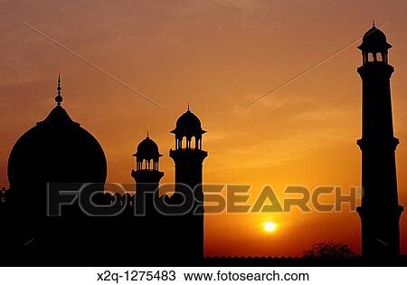 At sunset, a silhouette of the Badshahi Mosque in Lahore Pakistan View Large Photo Image Stock Image - At sunset, a silhouette of the Badshahi Mosque in Lahore Pakistan. Fotosearch
