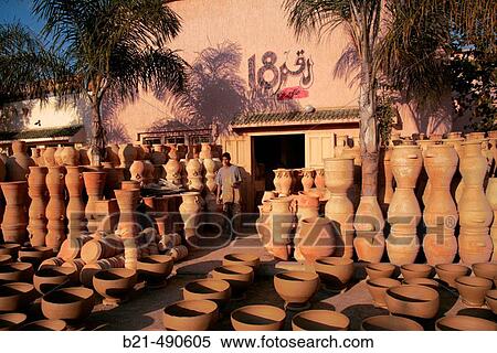 At the handycraft center of Ouljda, at a ceramist workshop. Rabat. Morocco. View Large Photo Image Stock Photography - At the handycraft center of Ouljda, at a ceramist workshop. Rabat. Morocco.. Fotosearch