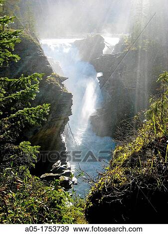 Stock Photo - Athabasca Falls Jasper National Park Alberta Rocky Mountains Canada.. Fotosearch