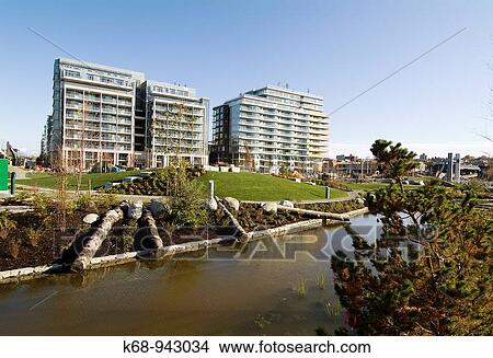 Athletes Village in False Creek, Vancouver, BC, Canada, home for athletes at the 2010 Olympic Winter Games View Large Photo Image Picture - Athletes Village in False Creek, Vancouver, BC, Canada, home for athletes at the 2010 Olympic Winter Games. Fotosearch