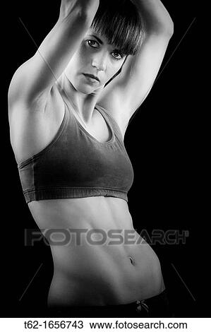 Athletic young woman, aggressive looking View Large Photo Image Stock Image - Athletic young woman, aggressive looking. Fotosearch