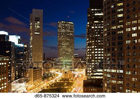 Atlantic Avenue Greenway and Financial District buildings at dusk, elevated south view, Boston, Massachusetts, USA View Large Photo Image Picture - Atlantic Avenue Greenway and Financial District buildings at dusk, elevated south view, Boston, Massachusetts, USA. Fotosearch