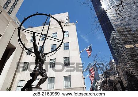 Stock Photo - Atlas Statue at Rockefeller Center, Fifth Avenue, Manhattan, New York.. Fotosearch