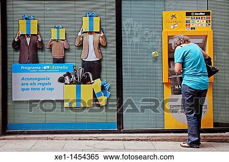 ATM, Barcelona, Catalonia, Spain. View Large Photo Image Stock Photography - ATM, Barcelona, Catalonia, Spain.. Fotosearch