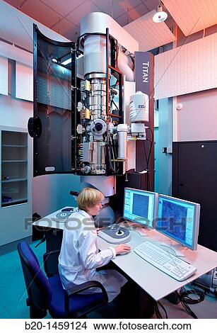 Picture - Atomic resolution imaging using TEM, High-Resolution Transmission Electron Microscopy Laboratory HR-TEM, Nano-scale materials characterization, Real-time observation of nano-scale phenomena, CIC nanoGUNE, Nanoscience Cooperative Research Center. Fotosearch