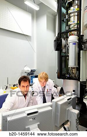Atomic resolution imaging using TEM, High-Resolution Transmission Electron Microscopy Laboratory HR-TEM, Nano-scale materials characterization, Real-time observation of nano-scale phenomena, CIC nanoGUNE, Nanoscience Cooperative Research Center View Large Photo Image Picture - Atomic resolution imaging using TEM, High-Resolution Transmission Electron Microscopy Laboratory HR-TEM, Nano-scale materials characterization, Real-time observation of nano-scale phenomena, CIC nanoGUNE, Nanoscience Cooperative Research Center. Fotosearch