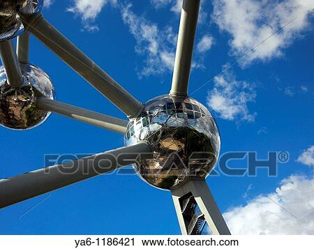 Stock Image - Atomium in Brussels. Fotosearch
