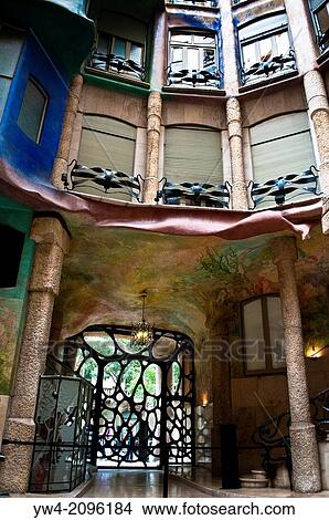 Picture - Atrium, Casa Mila, or La Pedrera, by Antoni Gaudi, Barcelona, Catalonia, Spain.. Fotosearch