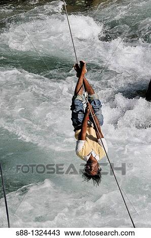 Attraction for the tourists to cross the river in Manali, Himachal Pradesh, India View Large Photo Image Stock Image - Attraction for the tourists to cross the river in Manali, Himachal Pradesh, India. Fotosearch
