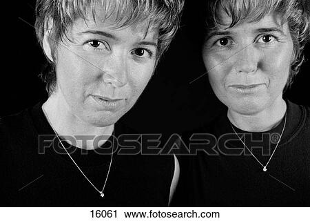 Attractive middle aged twin women in black and white View Large Photo Image Stock Image - Attractive middle aged twin women in black and white. Fotosearch