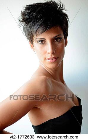 Attractive Short Haired Woman Stock Image Yt2 1772633 Fotosearch