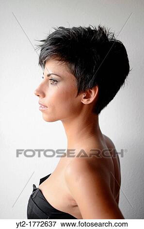 Attractive Short Haired Woman Stock Photo Yt2 1772637 Fotosearch