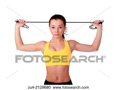 Attractive slim female model exercising. View Large Photo Image Stock Image - Attractive slim female model exercising.. Fotosearch