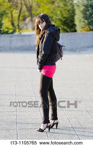 Attractive teenager girl on the street View Large Photo Image Stock Photography - Attractive teenager girl on the street. Fotosearch
