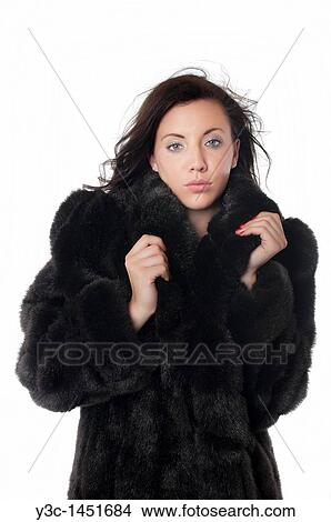 Attractve woman in mink coat View Large Photo Image Picture - Attractve woman in mink coat. Fotosearch