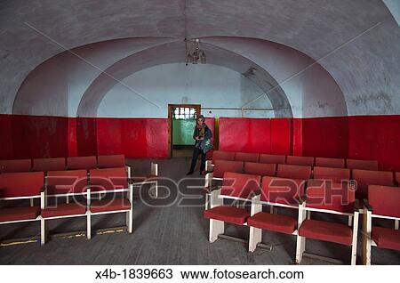Stock Image - Auditorium inside Patarei prison was in use until 2005 Kalamaja district Tallinn Estonia Europe. Fotosearch