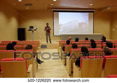 Stock Image - Auditorium, Materials Physics Center. Fotosearch