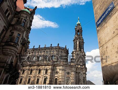 Augustus street, The Katholische Hofkirche The Catholic Church of the Royal Court of Saxony, and since 1980 also known as Kathedrale Sanctissimae Trinitatis Cathedral of the Holy Trinity is a Roman Catholic Cathedral, Dresden, Saxony, Germany, Europe. View Large Photo Image Stock Image - Augustus street, The Katholische Hofkirche The Catholic Church of the Royal Court of Saxony, and since 1980 also known as Kathedrale Sanctissimae Trinitatis Cathedral of the Holy Trinity is a Roman Catholic Cathedral, Dresden, Saxony, Germany, Europe.. Fotosearch