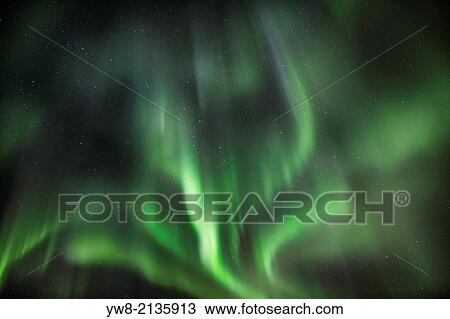 Stock Image - Aurora Borealis or Northern Lights, Lapland, Sweden.. Fotosearch