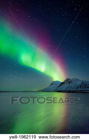 Aurora Borealis or Northern Lights, Iceland. View Large Photo Image Stock Photo - Aurora Borealis or Northern Lights, Iceland.. Fotosearch