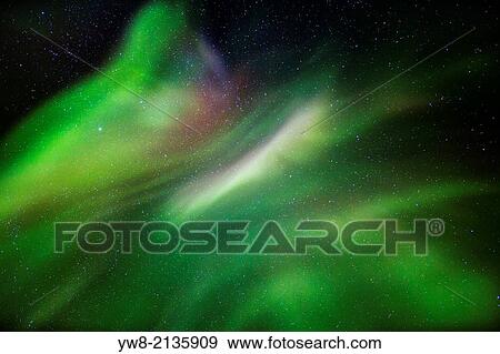 Stock Photo - Aurora Borealis or Northern Lights, Lapland, Sweden.. Fotosearch