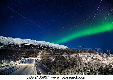 Aurora Borealis or Northern Lights, Lapland, Sweden. View Large Photo Image Stock Photo - Aurora Borealis or Northern Lights, Lapland, Sweden.. Fotosearch