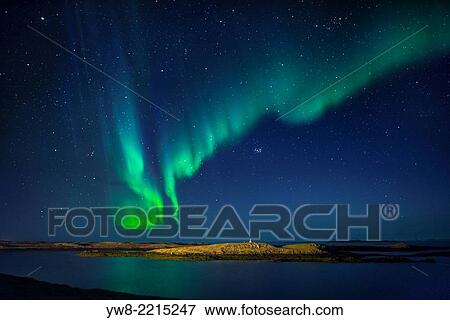 Aurora Borealis or Northern Lights, Iceland. View Large Photo Image Stock Photo - Aurora Borealis or Northern Lights, Iceland.. Fotosearch