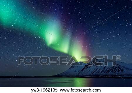 Stock Photography - Aurora Borealis or Northern Lights, Iceland.. Fotosearch