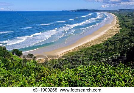 Australia, New South Wales, Byron Bay, View of Tallow Beach View Large Photo Image Stock Photo - Australia, New South Wales, Byron Bay, View of Tallow Beach. Fotosearch