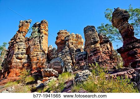 Australia, Northern Territory, Limmen National Park, Southern Lost City, slica glazed sandstone pillas, towers and pinnacles give the impression of an enchanted, petrified city. View Large Photo Image Stock Photography - Australia, Northern Territory, Limmen National Park, Southern Lost City, slica glazed sandstone pillas, towers and pinnacles give the impression of an enchanted, petrified city.. Fotosearch