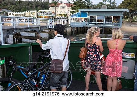 Australia, NSW, New South Wales, Sydney, Sydney Harbour, harbor, Watsons Bay Palace Hotel, Doyles on the Beach, Fisherman's Wharf Takeaway, restaurant, Sydney Ferries, onboard, ferry, public transportation, man, woman, passengers. View Large Photo Image Stock Photograph - Australia, NSW, New South Wales, Sydney, Sydney Harbour, harbor, Watsons Bay Palace Hotel, Doyles on the Beach, Fisherman's Wharf Takeaway, restaurant, Sydney Ferries, onboard, ferry, public transportation, man, woman, passengers.. Fotosearch