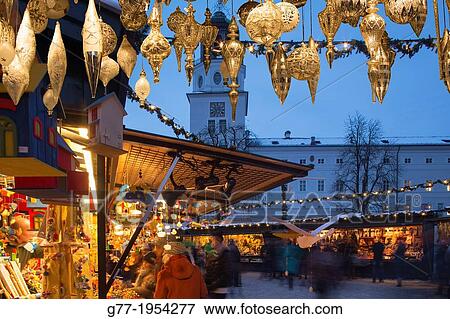Austria. Salzburg. Christmas Market. View Large Photo Image Stock Photo - Austria. Salzburg. Christmas Market.. Fotosearch