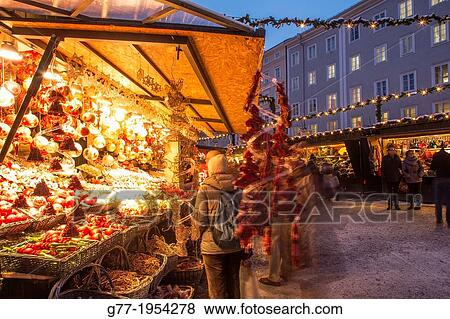 Austria. Salzburg. Christmas Market. View Large Photo Image Stock Photo - Austria. Salzburg. Christmas Market.. Fotosearch