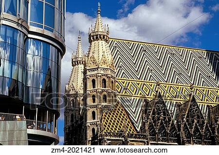 AUSTRIA, VIENNA, VIEW OF ST. STEPHEN'S CATHEDRAL, MODERN ARCHITECTURE. View Large Photo Image Stock Image - AUSTRIA, VIENNA, VIEW OF ST. STEPHEN'S CATHEDRAL, MODERN ARCHITECTURE.. Fotosearch